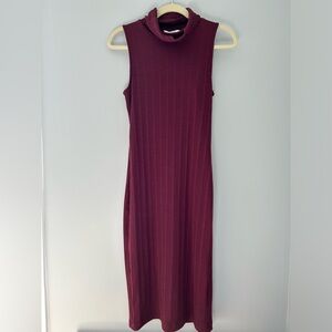 Nine West Sleeveless Midi Sweater Dress | Burgundy | Size M